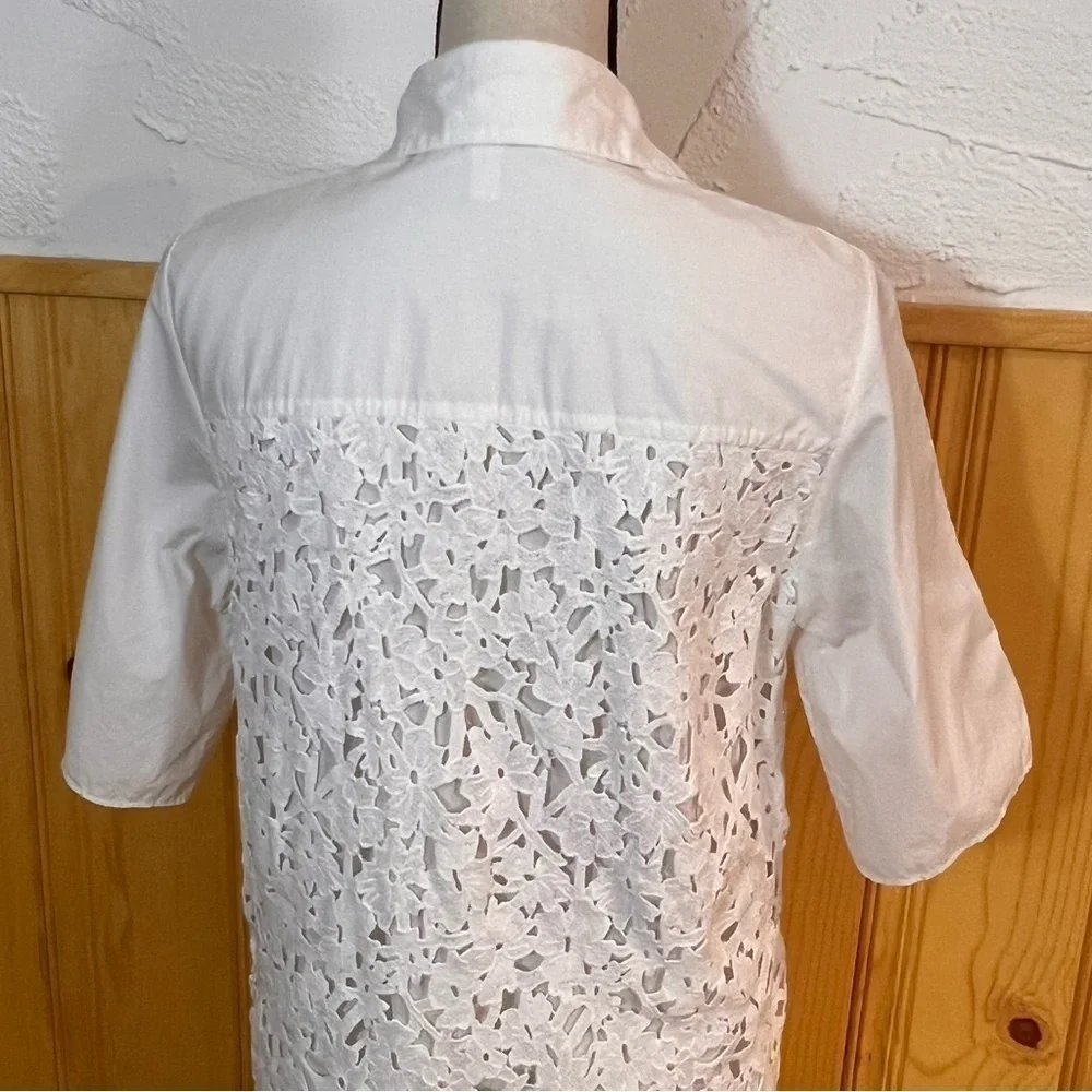 COS Broderie Anglaise White Shirt Dress Sz-4